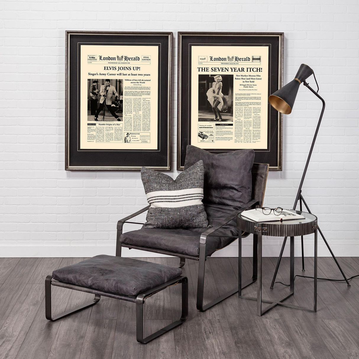 Mercana Hornet II Black Leather Body Metal Frame Accent Chair