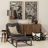 Mercana Hornet II Black Leather Body Metal Frame Accent Chair
