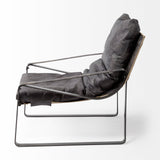 Mercana Hornet II Black Leather Body Metal Frame Accent Chair