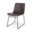 Mercana Thornton I Dark Brown Faux-Leather Seat Black Iron Frame Dining Chair