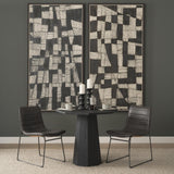 Mercana Thornton I Dark Brown Faux-Leather Seat Black Iron Frame Dining Chair
