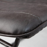 Mercana Thornton I Dark Brown Faux-Leather Seat Black Iron Frame Dining Chair