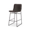 Mercana Meritt 37"H Black Faux-Leather Seat W/ Black Metal Frame Stool