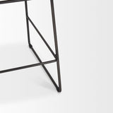 Mercana Meritt 37"H Black Faux-Leather Seat W/ Black Metal Frame Stool