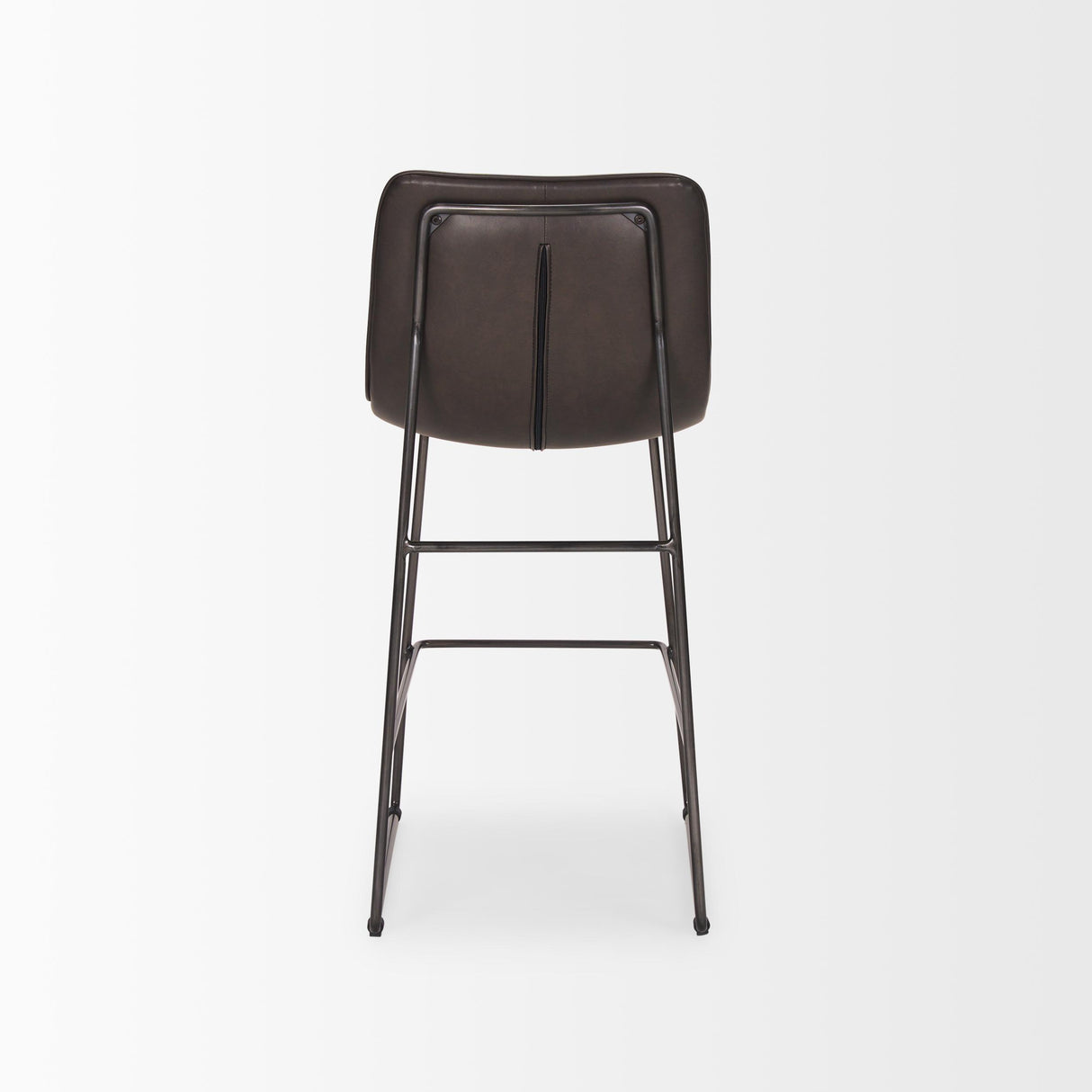 Mercana Meritt 37"H Black Faux-Leather Seat W/ Black Metal Frame Stool