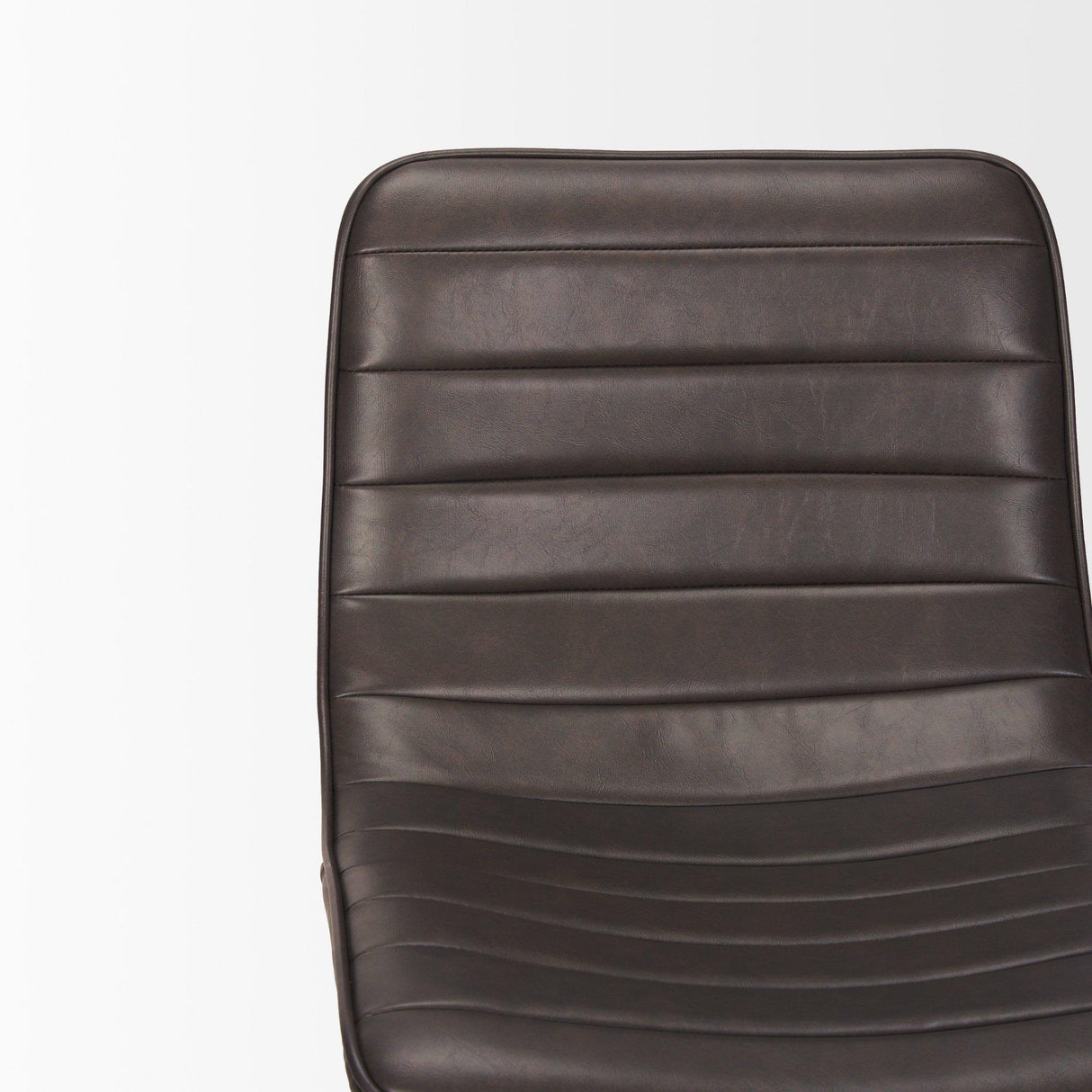 Mercana Meritt 37"H Black Faux-Leather Seat W/ Black Metal Frame Stool