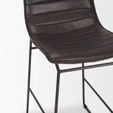 Mercana Meritt 37"H Black Faux-Leather Seat W/ Black Metal Frame Stool