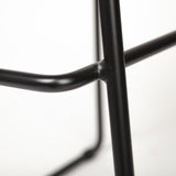 Mercana Meritt 37" Total Height Brown Leather Seat Black Metal Frame Stool
