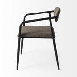 Mercana Langston Brown Faux-Leather Seat Black Iron Frame Dining Chair