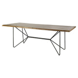 Mercana Papillion II 84.0L x 38.0W x 30.0H Rectangular Natural Wood Top W/Black Iron Base Dining Table