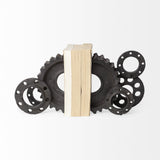 Mercana Cogsworth Set of 2 14L x 4W Brown Resin Industrial Gear Bookends
