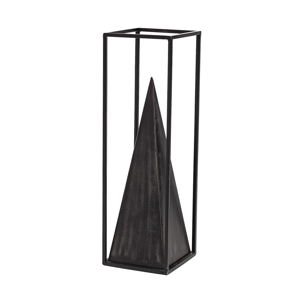 Mercana Memphis I (Large) 5L X 5W Black Metal Pyramid In A Square Fram ...