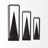 Mercana Memphis II (Medium) 4L x 4W Black Metal Pyramid In A Square Frame