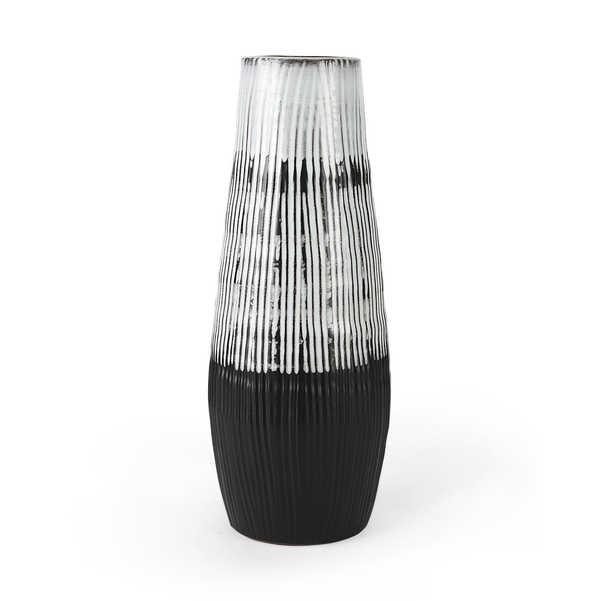 Mercana Tanami I Tall Dark Brown/White Ceramic Vase