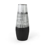 Mercana Tanami I Tall Dark Brown/White Ceramic Vase