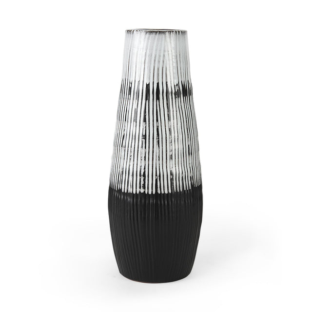 Mercana Tanami I Tall Dark Brown/White Ceramic Vase