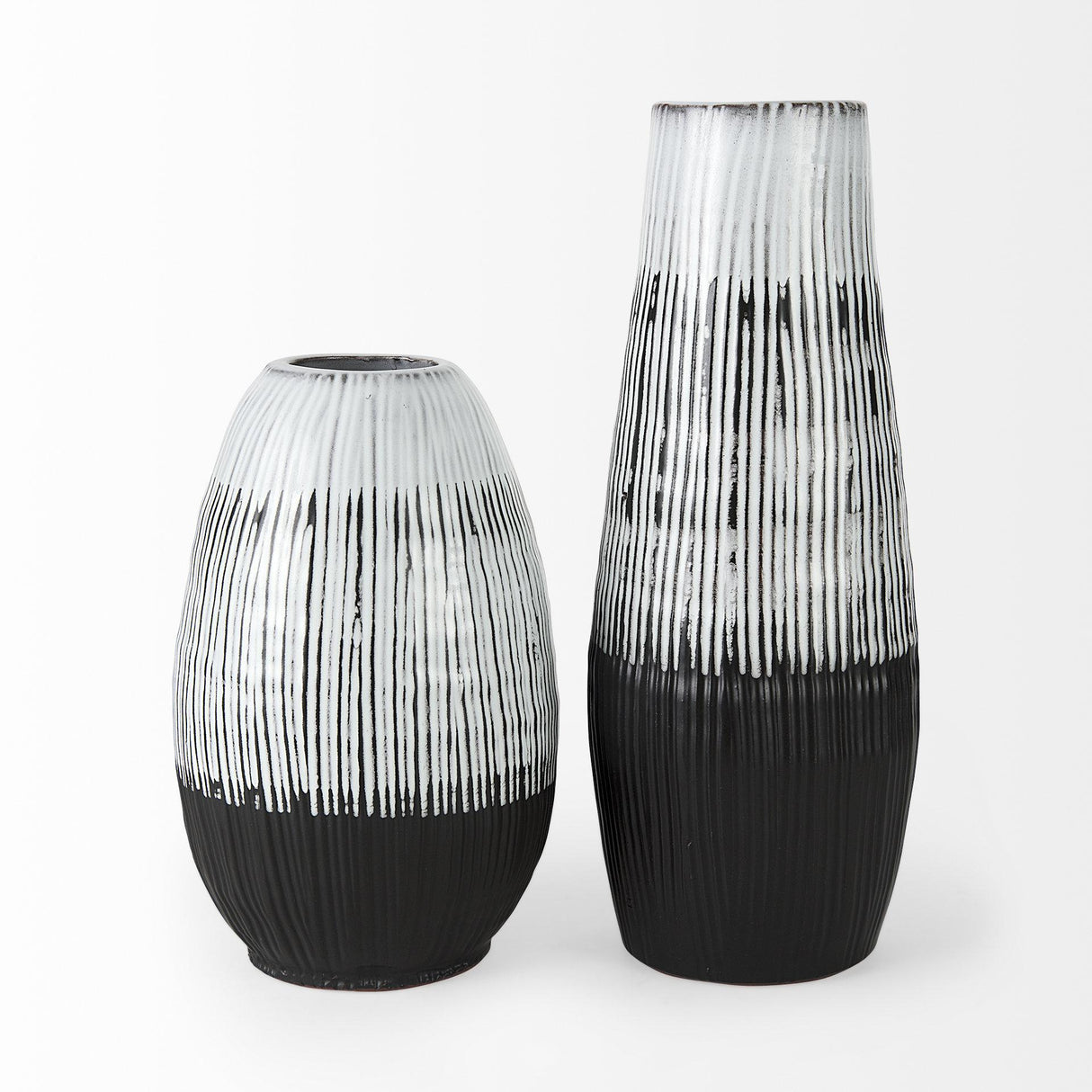 Mercana Tanami I Tall Dark Brown/White Ceramic Vase