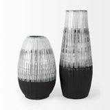 Mercana Tanami I Tall Dark Brown/White Ceramic Vase