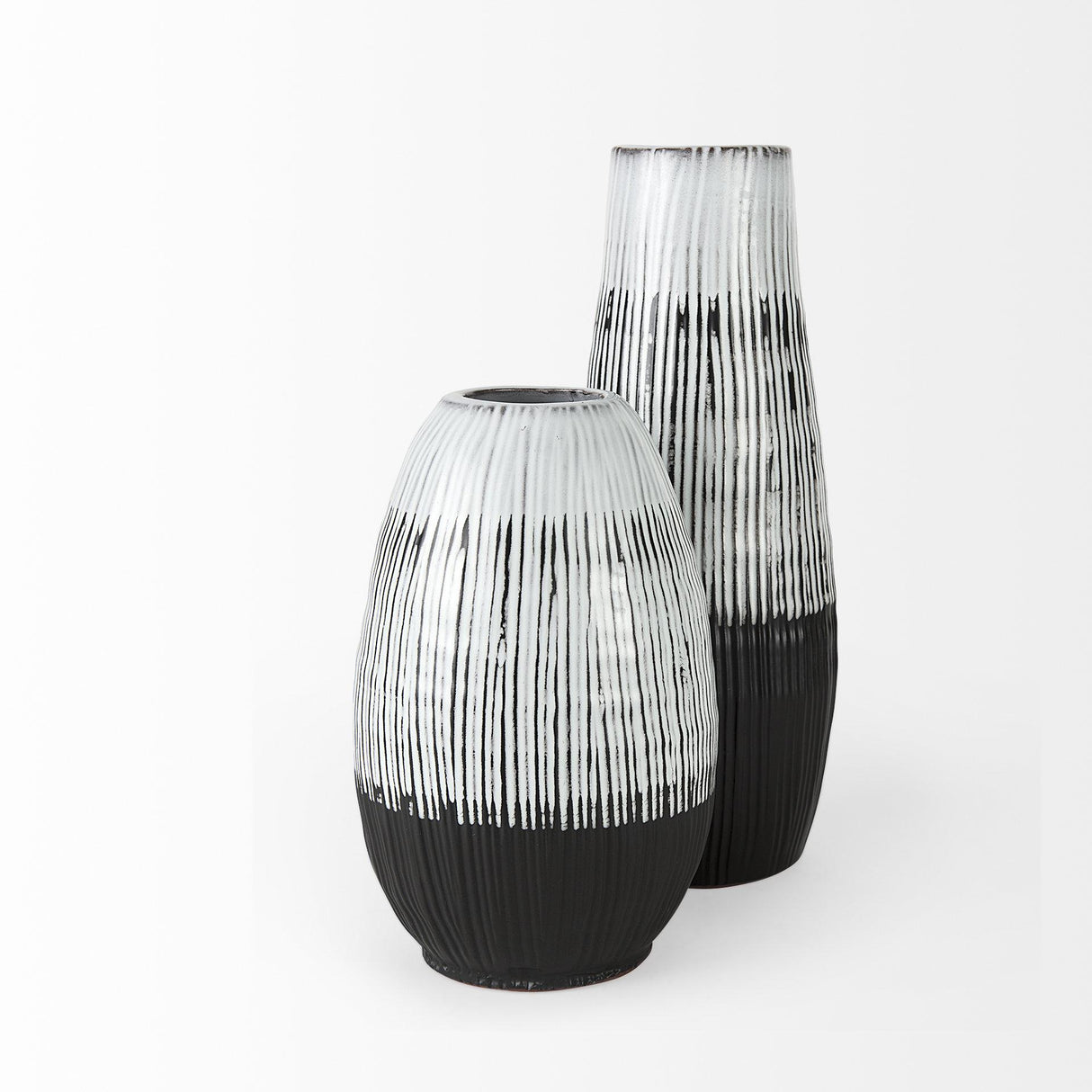 Mercana Tanami I Tall Dark Brown/White Ceramic Vase