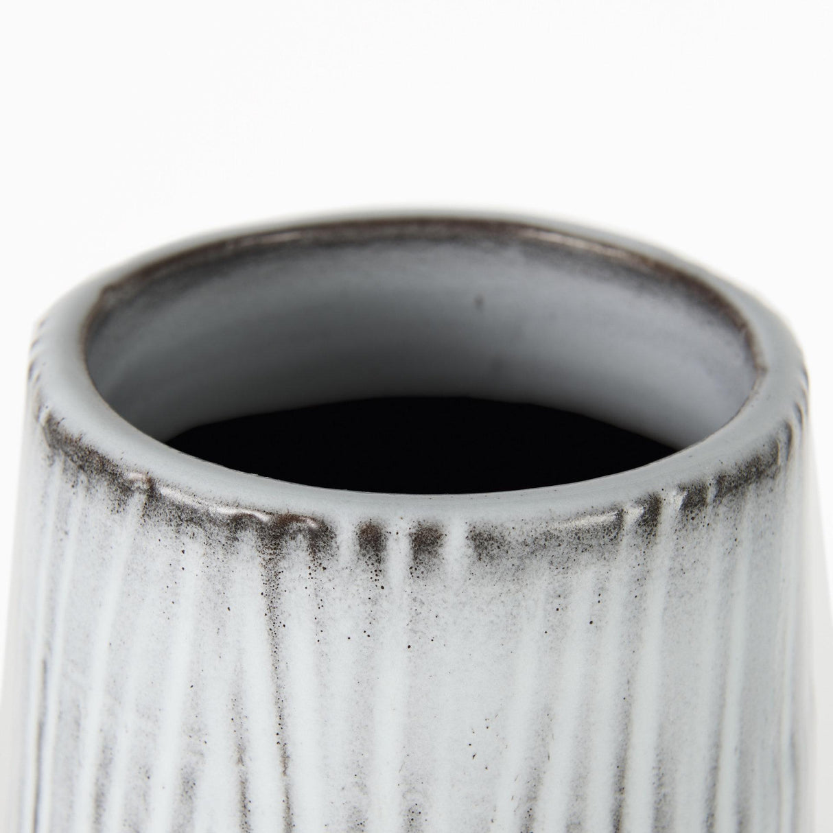Mercana Tanami I Tall Dark Brown/White Ceramic Vase