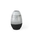 Mercana Tanami II Short Dark Brown/White Glazed Ceramic Vase