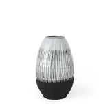 Mercana Tanami II Short Dark Brown/White Glazed Ceramic Vase