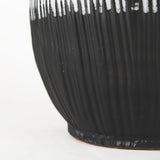 Mercana Tanami II Short Dark Brown/White Glazed Ceramic Vase