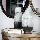 Mercana Tanami II Short Dark Brown/White Glazed Ceramic Vase