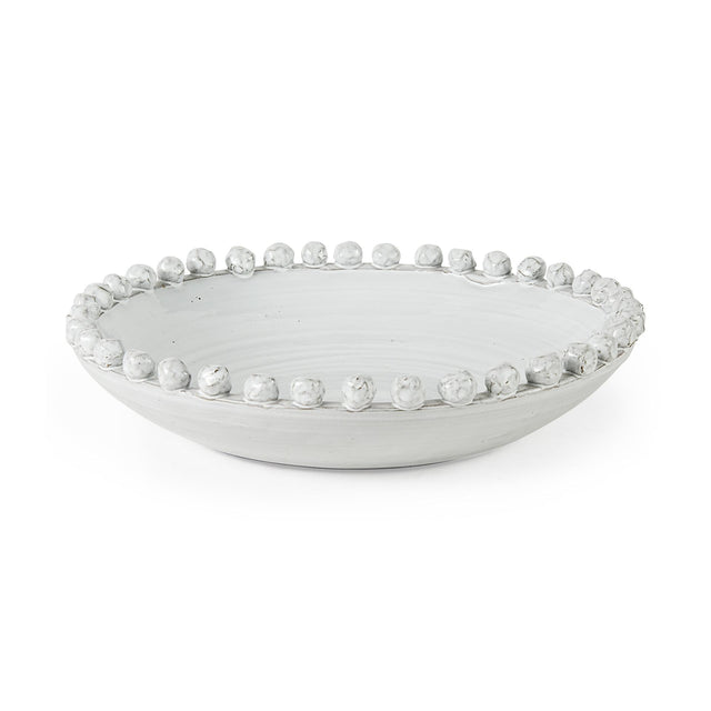 Mercana Basin 16" Round Off-White Glazed Decorative Bowl