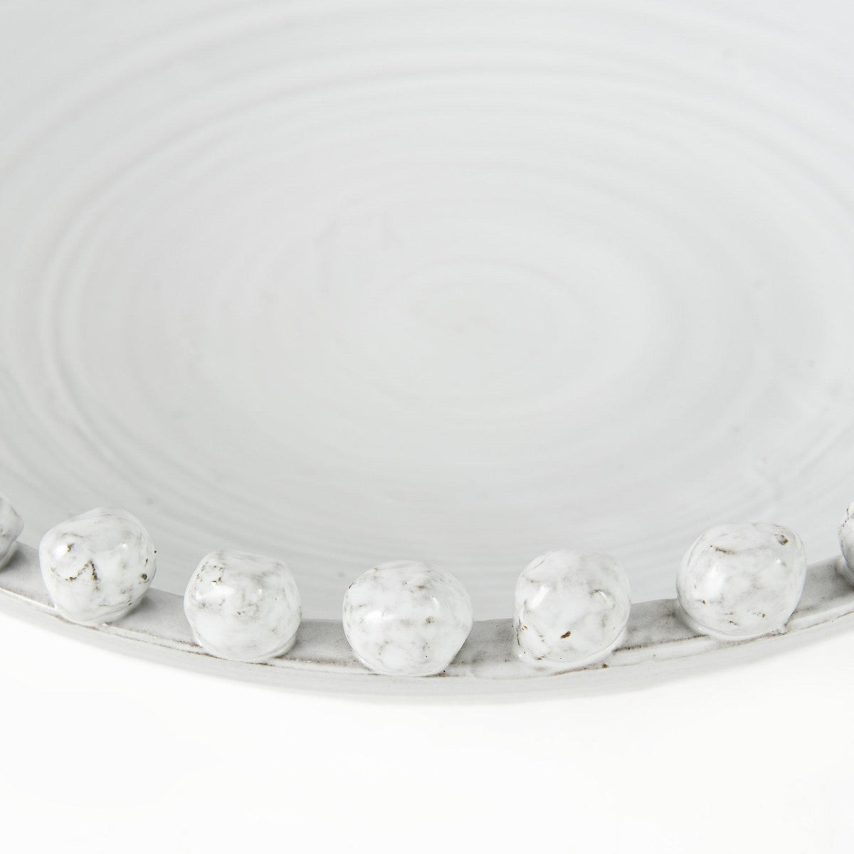 Mercana Basin 16" Round Off-White Glazed Decorative Bowl