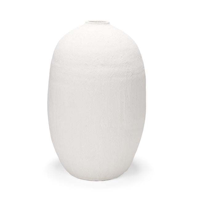 Mercana Karakum II Large White Textured Ceramic Vase