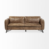 Mercana Cobain I 84" Brown Leather Two Seater Sofa