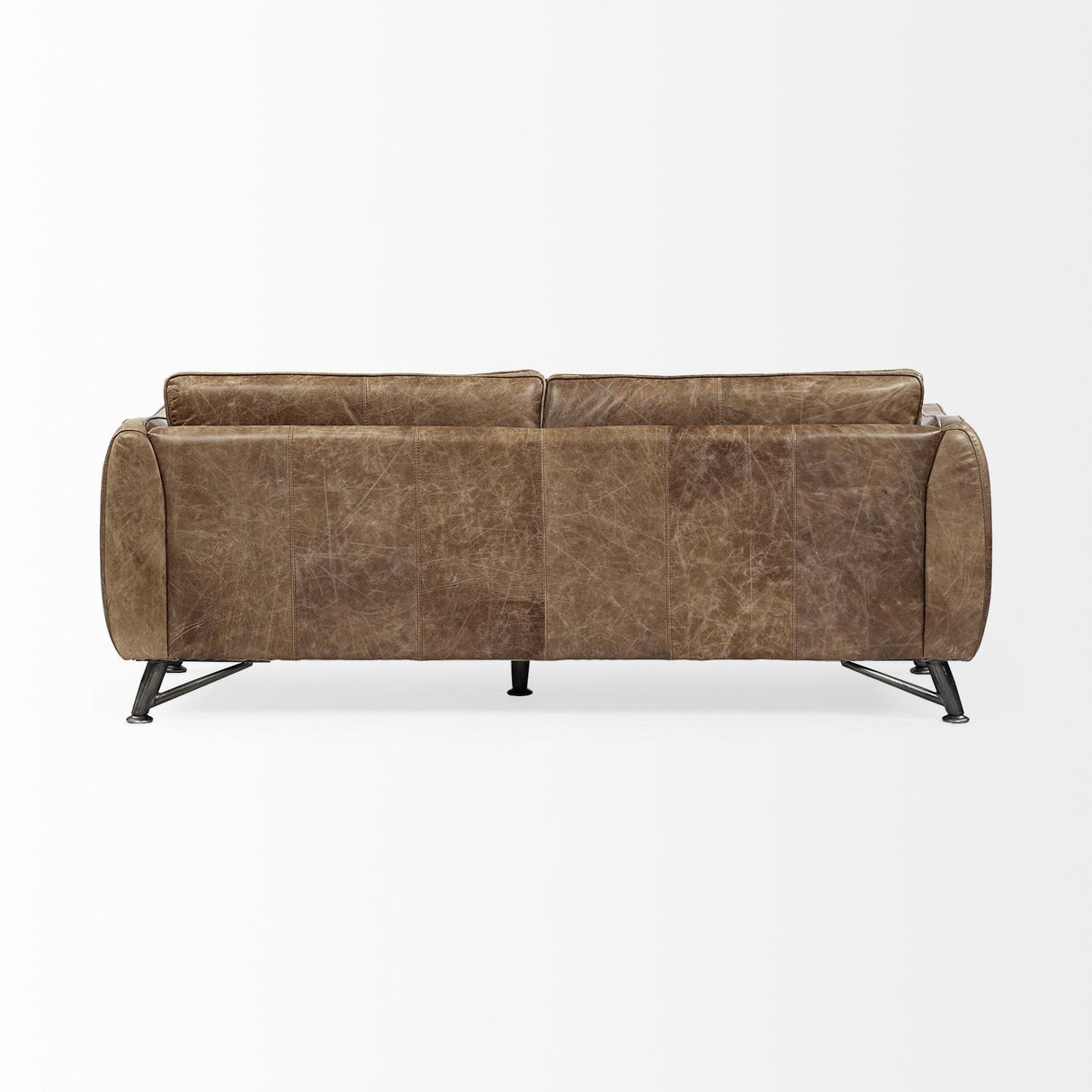 Mercana Cobain I 84" Brown Leather Two Seater Sofa
