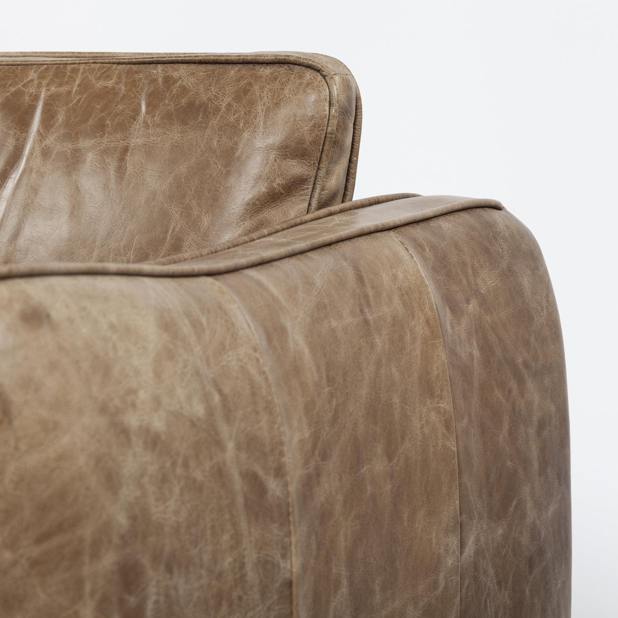 Mercana Cobain I 84" Brown Leather Two Seater Sofa