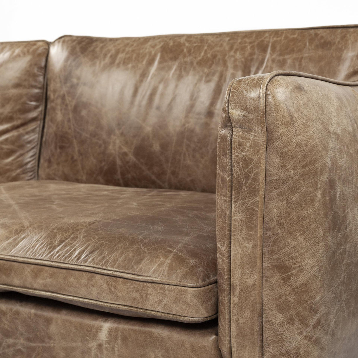 Mercana Cobain I 84" Brown Leather Two Seater Sofa