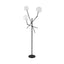Mercana Connor II 84" Black Metal Glass Globe Three Light Floor Lamp