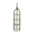 Mercana Gerson I Large Cage-Style Gold Metal Candle Holder Lantern