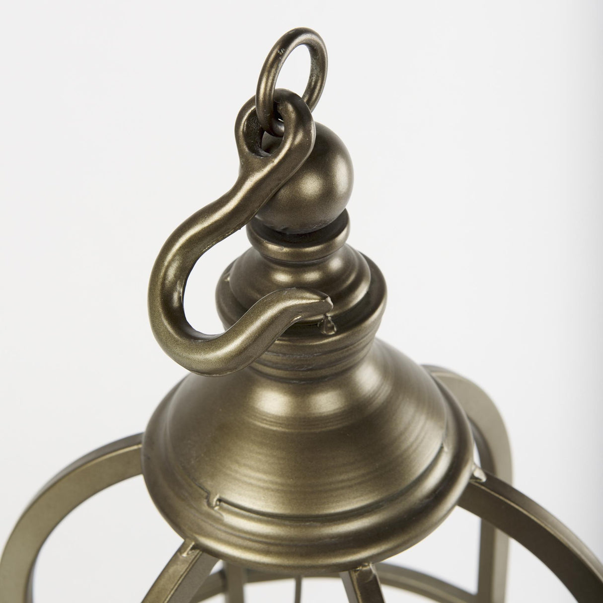 Mercana Gerson I Large Cage-Style Gold Metal Candle Holder Lantern
