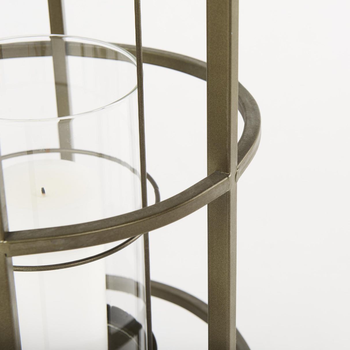 Mercana Gerson I Large Cage-Style Gold Metal Candle Holder Lantern