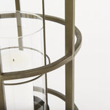 Mercana Gerson I Large Cage-Style Gold Metal Candle Holder Lantern