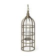 Mercana Gerson II Small Cage-Style Gold Metal Candle Holder Lantern