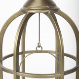Mercana Gerson II Small Cage-Style Gold Metal Candle Holder Lantern