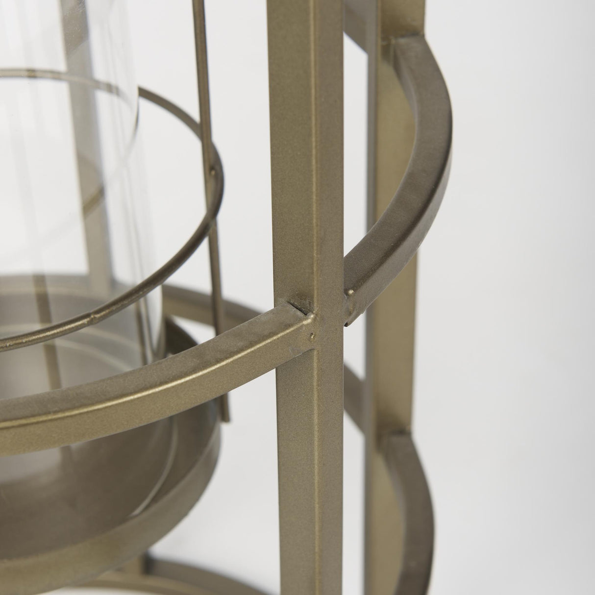 Mercana Gerson II Small Cage-Style Gold Metal Candle Holder Lantern