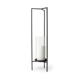 Mercana Abigail I Large Gunmetal Gray Metal Table Candle Holder