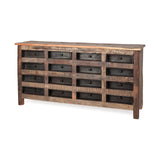 Mercana Wilton I 63x16 Reclaimed Wood and Metal 16 Drawer Sideboard