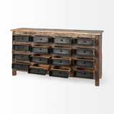 Mercana Wilton I 63x16 Reclaimed Wood and Metal 16 Drawer Sideboard