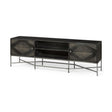 Mercana Hogarth I Dark Brown Solid Wood TV Stand Media Console with Storage, TV up to 81"