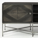 Mercana Hogarth I Dark Brown Solid Wood TV Stand Media Console with Storage, TV up to 81"