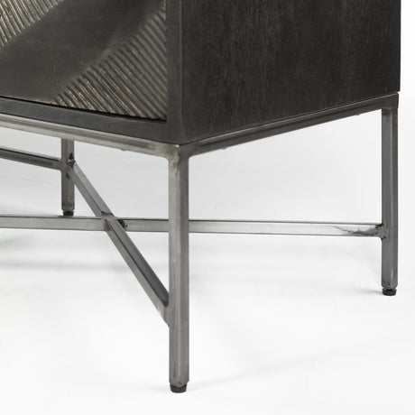 Mercana Hogarth I Dark Brown Solid Wood TV Stand Media Console with Storage, TV up to 81"