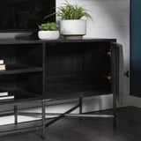 Mercana Hogarth I Dark Brown Solid Wood TV Stand Media Console with Storage, TV up to 81"